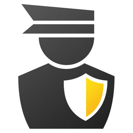 Policeman raster toolbar icon for software design. Style is gradient icon symbol on a white background.の写真素材