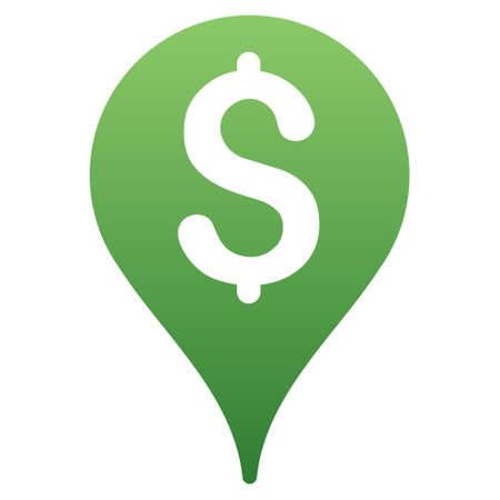 Bank Map Pointer vector toolbar icon for software design. Style is a gradient icon symbol on a white background.のイラスト素材