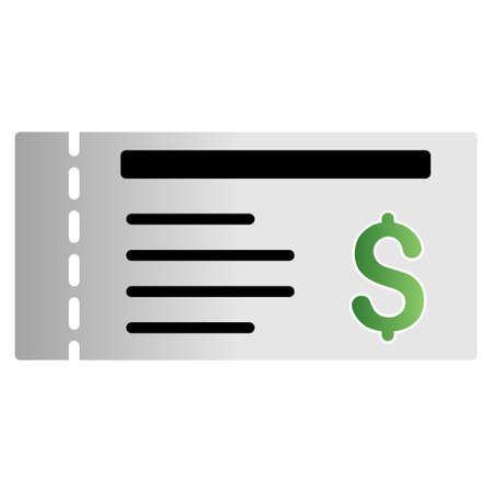 Ticket glyph toolbar icon for software design. Style is a gradient icon symbol on a white background.の写真素材