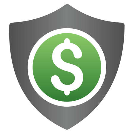 Financial Shield vector toolbar icon for software design. Style is a gradient icon symbol on a white background.のイラスト素材