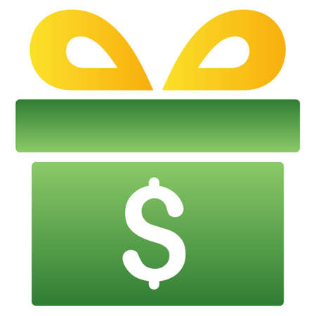 Money Gift Box vector toolbar icon for software design. Style is a gradient icon symbol on a white background.のイラスト素材