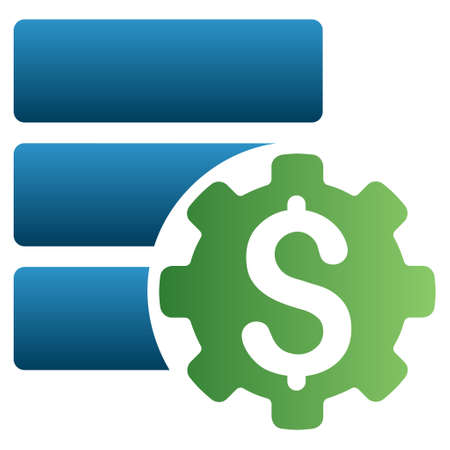 Financial Database Options vector toolbar icon for software design. Style is a gradient icon symbol on a white background.のイラスト素材