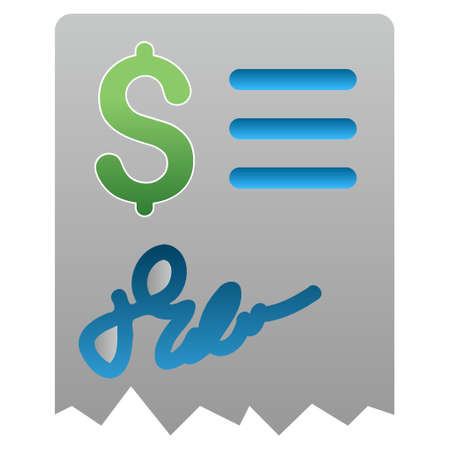 Invoice vector toolbar icon for software design. Style is a gradient icon symbol on a white background.のイラスト素材