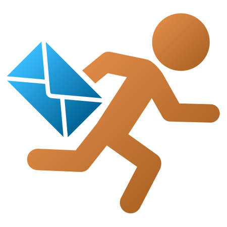 Child Mail Courier vector toolbar icon for software design. Style is a gradient icon symbol on a white background.のイラスト素材