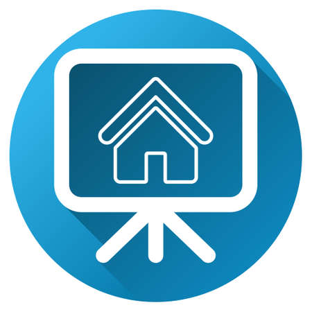 Realty Project vector toolbar icon for software design. Style is a white symbol on a round blue circle with gradient shadow.のイラスト素材