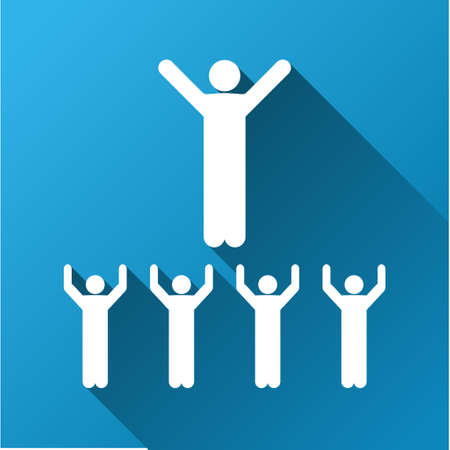 Religious Sect vector toolbar icon for software design. Style is a white symbol on a square blue background with gradient long shadow.のイラスト素材