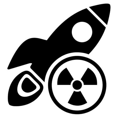 Atomic Rocket Science vector icon. Style is flat icon symbol, black color, white background.のイラスト素材