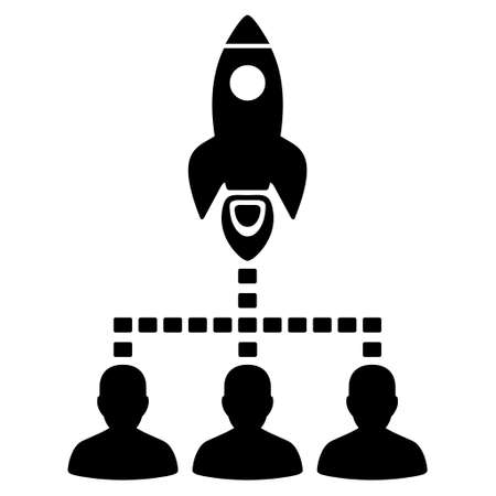 Rocket Space Community vector icon. Style is flat icon symbol, black color, white background.のイラスト素材