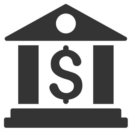 Bank Office icon. Vector style is flat iconic symbol with rounded angles, gray color, white background.のイラスト素材