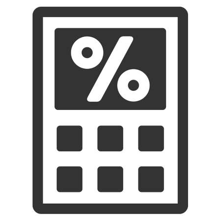 Tax Calculator icon. Vector style is flat iconic symbol with rounded angles, gray color, white background.のイラスト素材