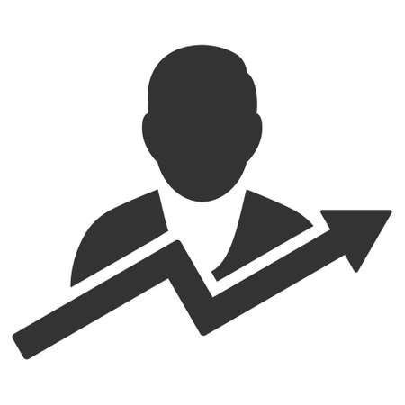 User Trend icon. Vector style is flat iconic symbol with rounded angles, gray color, white background.のイラスト素材