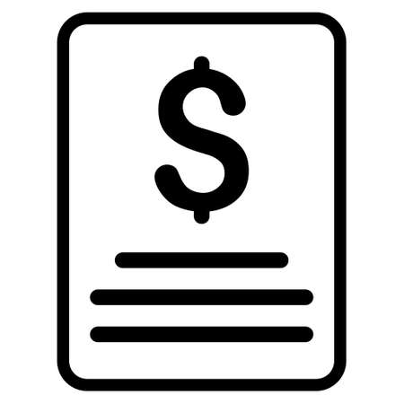Invoice icon. Glyph style is flat iconic symbol with rounded angles, black color, white background.の写真素材