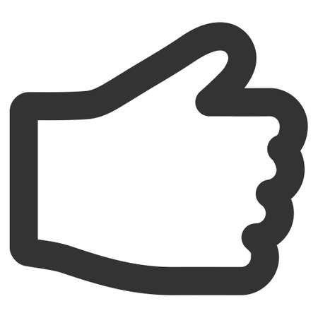 Hand glyph icon. Style is outline flat icon symbol, gray color, white background.の写真素材