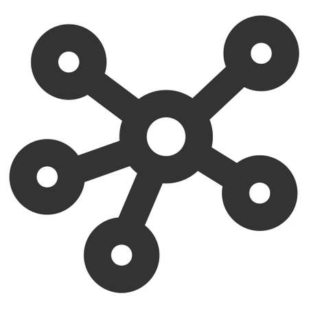 Hub Links glyph icon. Style is stroke flat icon symbol, gray color, white background.の写真素材