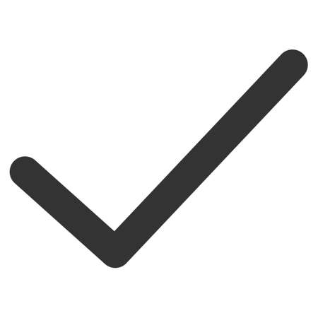 Ok Tick glyph icon. Style is stroke flat icon symbol, gray color, white background.の写真素材