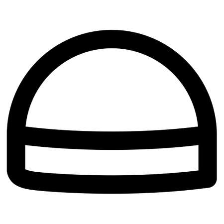 Hardhat vector icon. Style is contour flat icon symbol, black color, white background.の写真素材