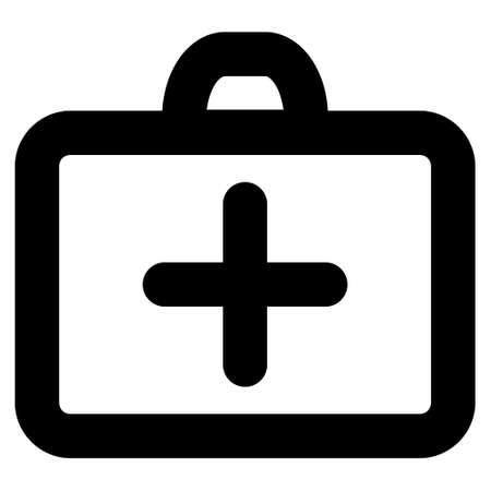 First Aid vector icon. Style is stroke flat icon symbol, black color, white background.の写真素材