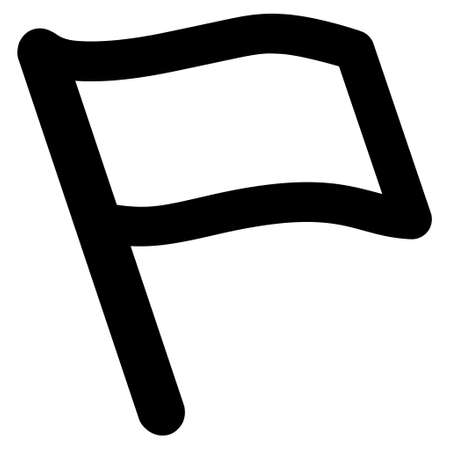 Flag vector icon. Style is stroke flat icon symbol, black color, white background.の写真素材