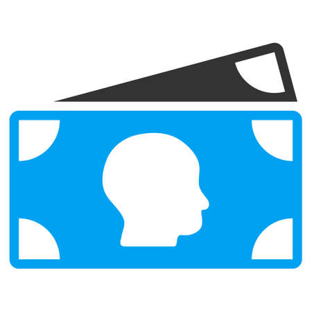 Banknotes icon. Glyph style is bicolor flat iconic symbol with rounded angles, blue and gray colors, white background.の写真素材