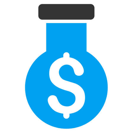 Alchemy icon. Vector style is bicolor flat iconic symbol with rounded angles, blue and gray colors, white background.のイラスト素材