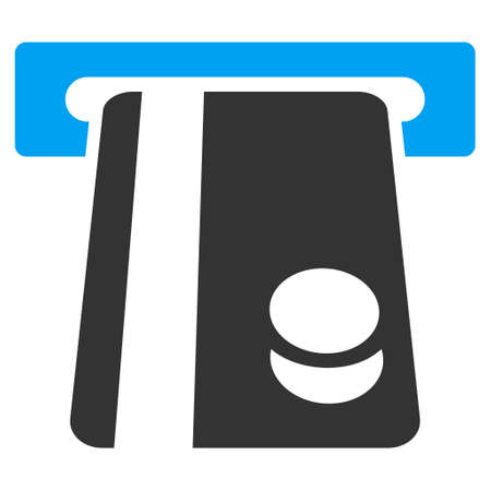 Automated Banking Service icon. Vector style is bicolor flat iconic symbol with rounded angles, blue and gray colors, white background.のイラスト素材