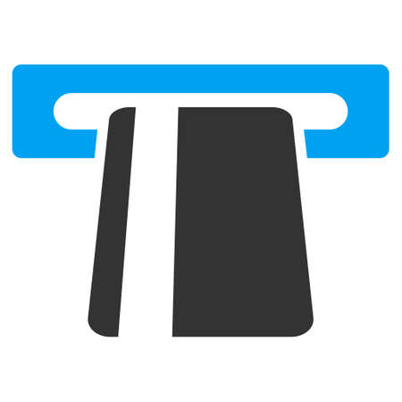 Automated Banking Service icon. Vector style is bicolor flat iconic symbol with rounded angles, blue and gray colors, white background.のイラスト素材