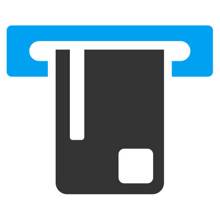 Bank ATM icon. Vector style is bicolor flat iconic symbol with rounded angles, blue and gray colors, white background.のイラスト素材