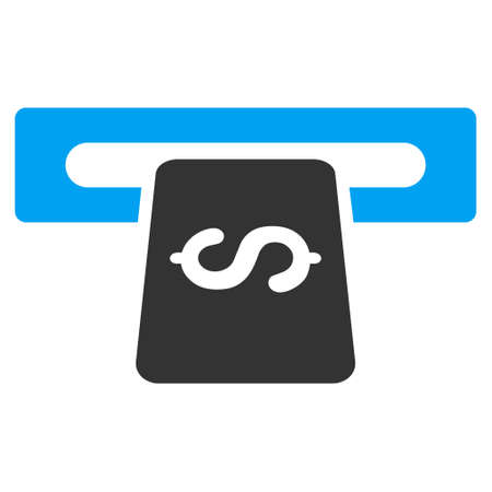 Banking Machine icon. Vector style is bicolor flat iconic symbol with rounded angles, blue and gray colors, white background.のイラスト素材