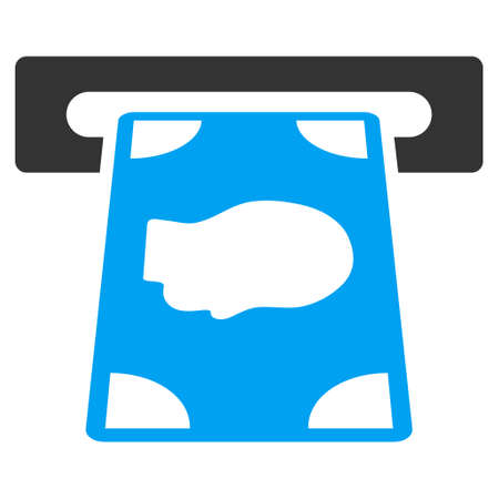 Cashpoint icon. Vector style is bicolor flat iconic symbol with rounded angles, blue and gray colors, white background.のイラスト素材