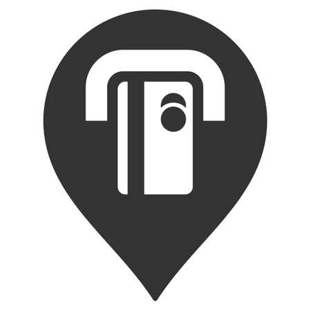 ATM Machine Pointer icon. Vector style is flat iconic symbol with rounded angles, gray color, white background.のイラスト素材