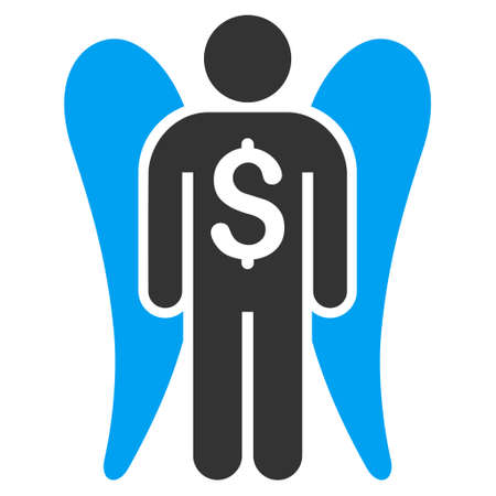 Angel Investor icon. Vector style is bicolor flat iconic symbol with rounded angles, blue and gray colors, white background.のイラスト素材