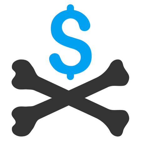 Mortal Debt icon. Vector style is bicolor flat iconic symbol with rounded angles, blue and gray colors, white background.のイラスト素材