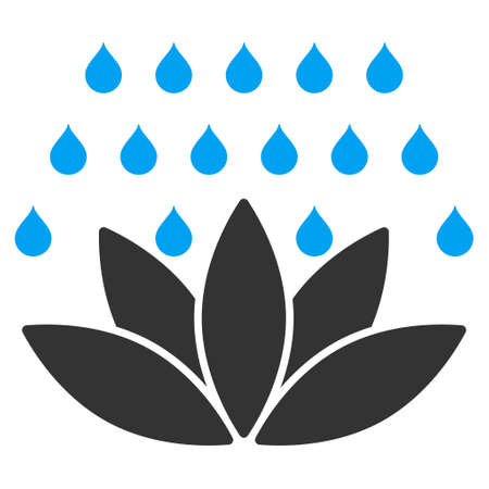 Spa Shower icon. Vector style is bicolor flat iconic symbol, blue and gray colors, white background.のイラスト素材
