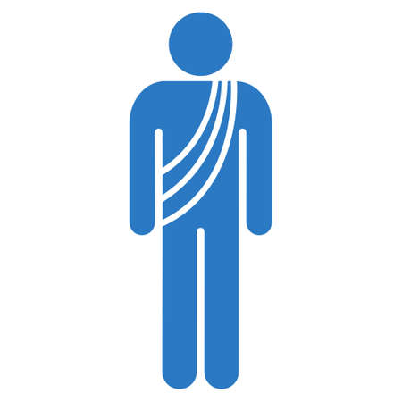 Buddhist Monk icon. Vector style is flat iconic symbol, smooth blue color, white background.のイラスト素材