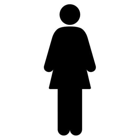 Woman icon. Vector style is flat iconic symbol with rounded angles, black color, white background.のイラスト素材