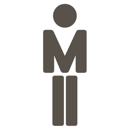 Guy icon. Vector style is flat iconic symbol with rounded angles, grey color, white background.のイラスト素材