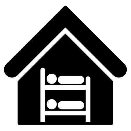 Hostel icon. Vector style is flat iconic symbol, black color, white background.のイラスト素材