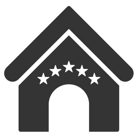 Hotel Building icon. Vector style is flat iconic symbol, gray color, white background.のイラスト素材