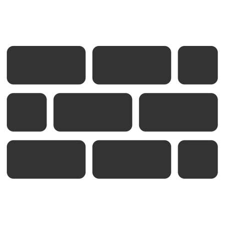 Brick Wall icon. Glyph style is flat iconic symbol, gray color, white background.の写真素材