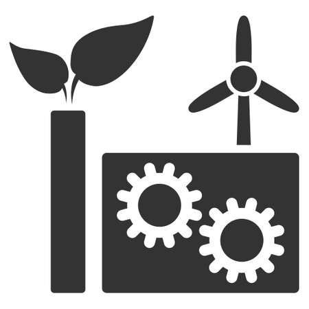 Eco Plant icon. Glyph style is flat iconic symbol, gray color, white background.の写真素材