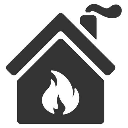 Kitchen Fire icon. Vector style is flat iconic symbol, gray color, white background.のイラスト素材