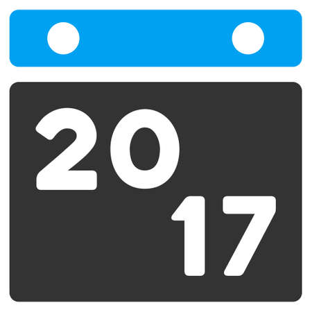 2017 Calendar icon. Vector style is flat iconic symbol on a white background.のイラスト素材