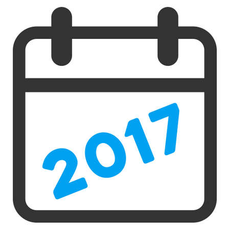 2017 Calendar icon. Vector style is flat iconic symbol on a white background.のイラスト素材