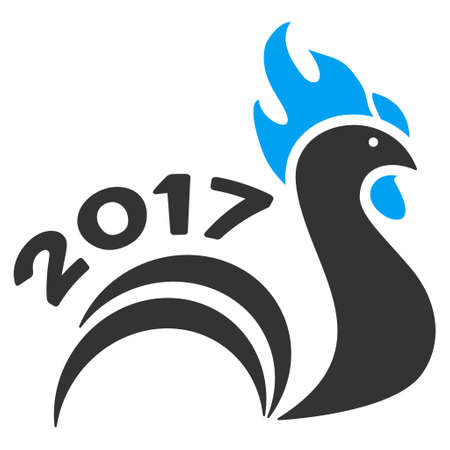 Rooster 2017 icon. Vector style is flat iconic symbol on a white background.のイラスト素材