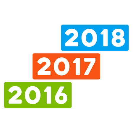 Years Stairs icon. Vector style is flat iconic symbol on a white background.