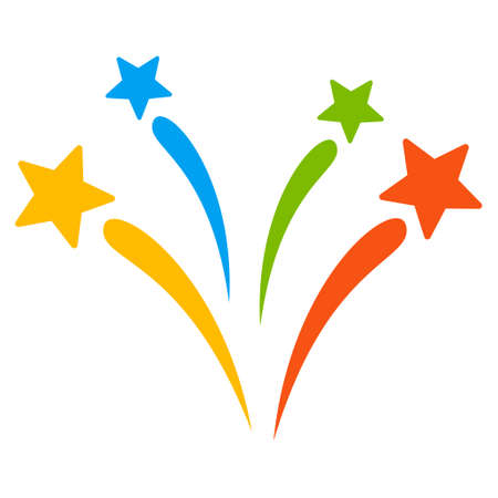 Fireworks icon. Glyph style is flat iconic symbol on a white background.の写真素材