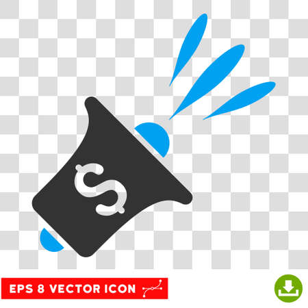 Financial News Rupor vector icon. Image style is a flat blue and gray icon symbol.のイラスト素材