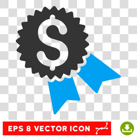 Money Award vector icon. Image style is a flat blue and gray pictograph symbol.のイラスト素材