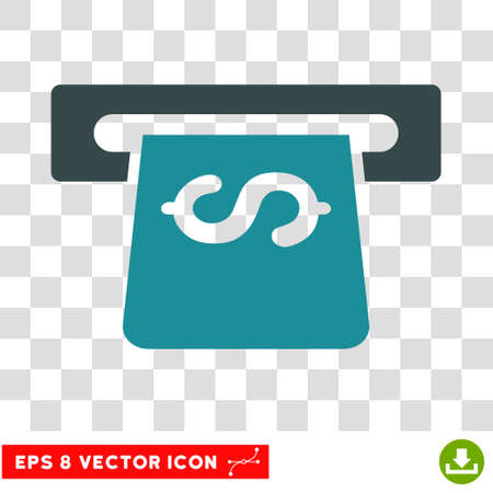 ATM vector icon. Image style is a flat soft blue iconic symbol.のイラスト素材