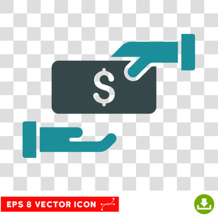 Bribe vector icon. Image style is a flat soft blue iconic symbol.のイラスト素材